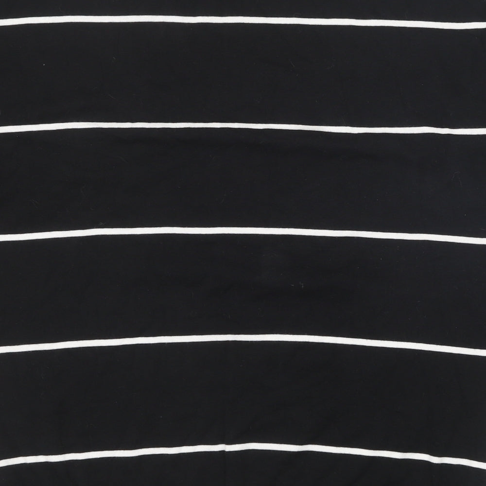 L.K. Bennett Womens Black Scoop Neck Striped 100% Cotton Pullover Jumper Size L