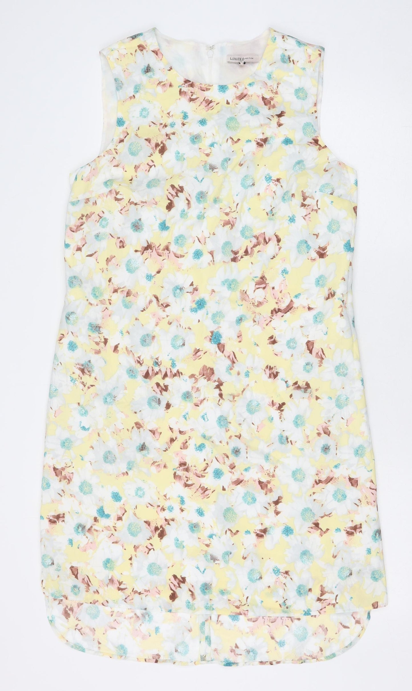 Marks and Spencer Womens Multicoloured Floral Polyester Shift Size 12 Round Neck Zip