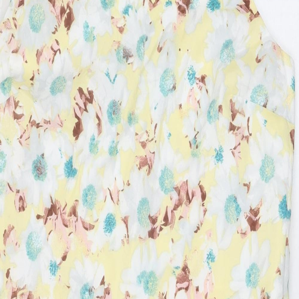Marks and Spencer Womens Multicoloured Floral Polyester Shift Size 12 Round Neck Zip