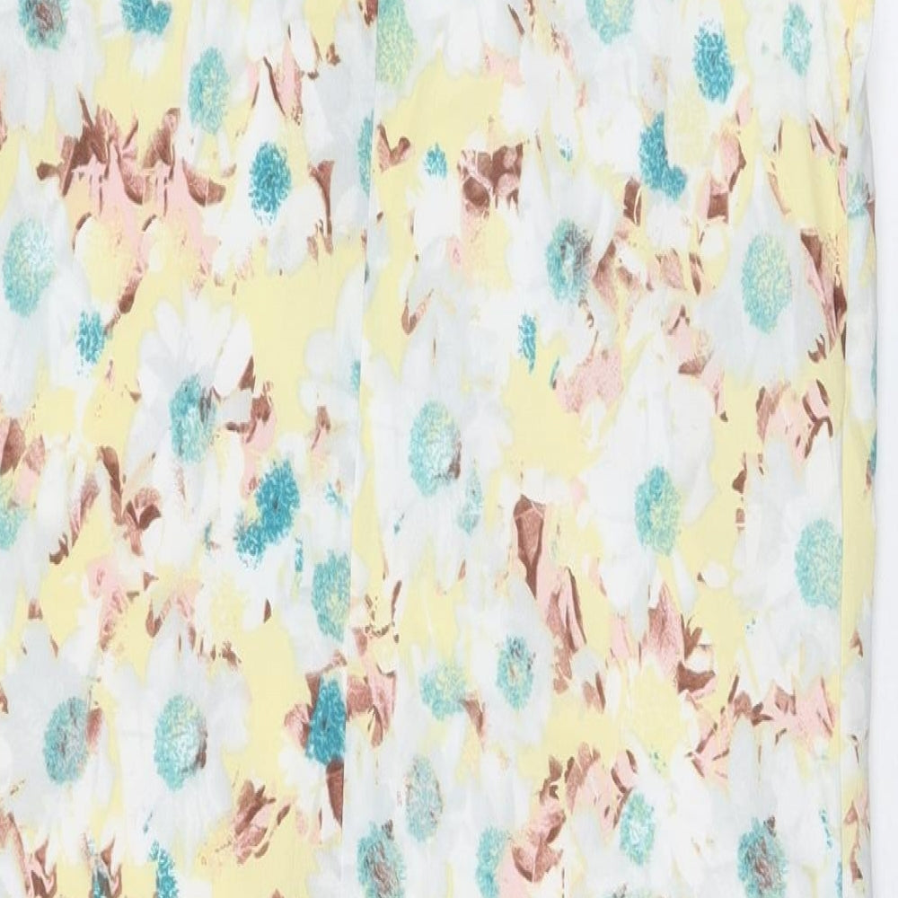 Marks and Spencer Womens Multicoloured Floral Polyester Shift Size 12 Round Neck Zip