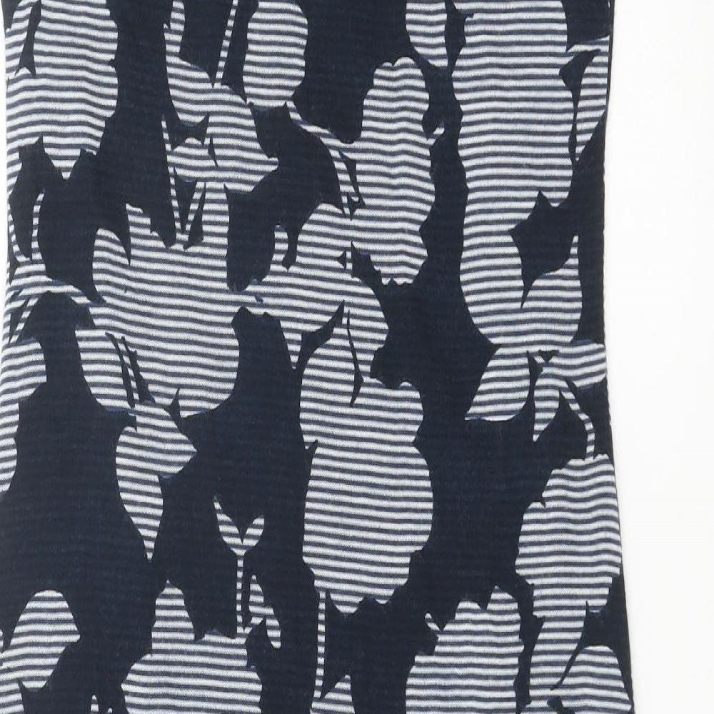 Aria Womens Blue Striped Acrylic Tank Dress Size 12 Scoop Neck Pullover