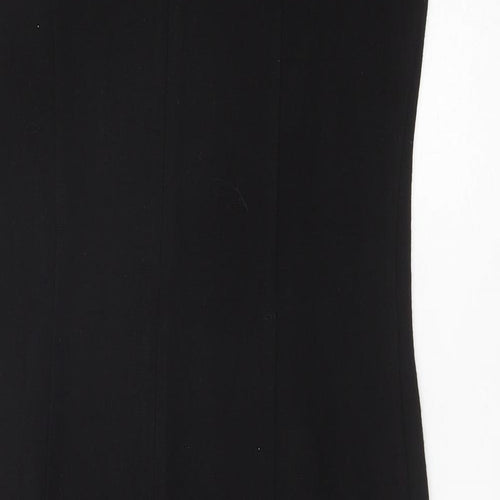 Roman Womens Black Colourblock Acrylic Pencil Dress Size 10 Round Neck Zip