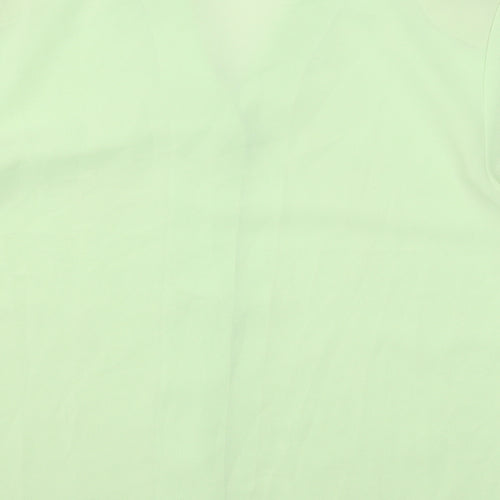 Elegant Classics Womens Green Floral Polyester Basic Button-Up Size 14 Collared
