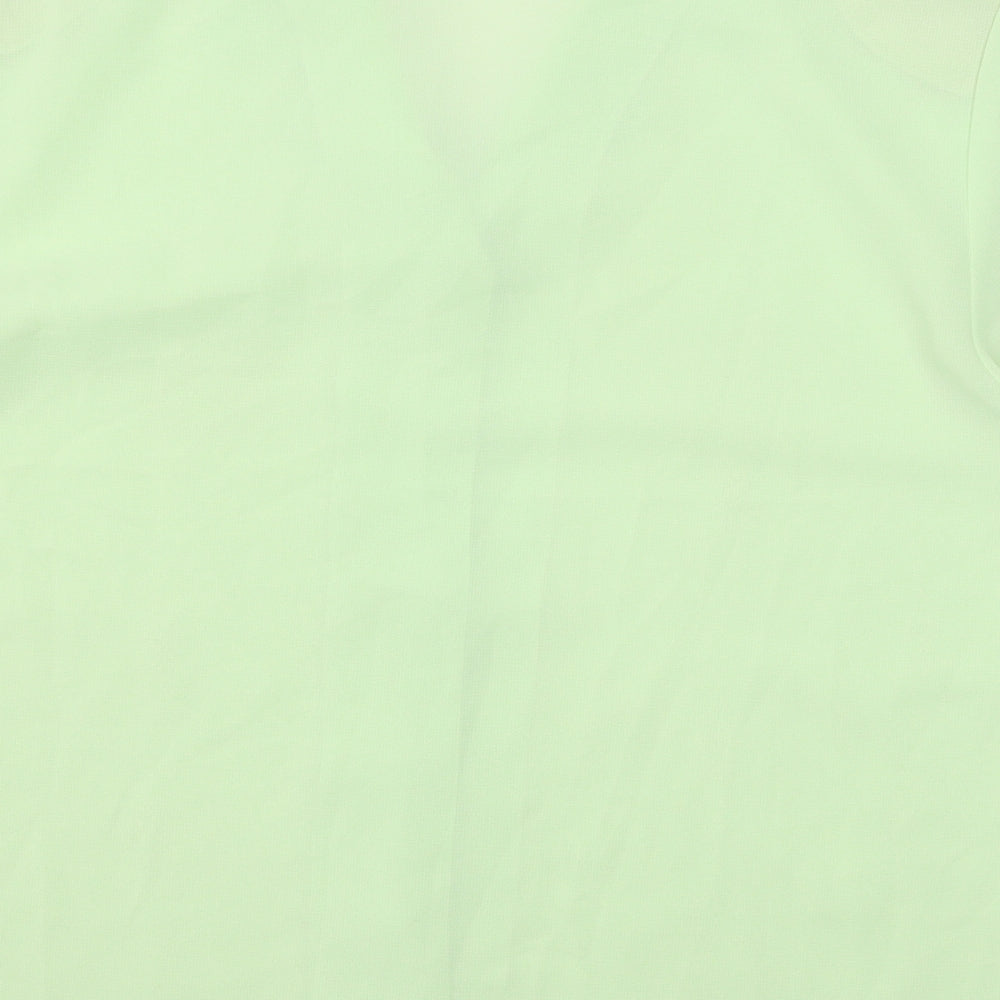 Elegant Classics Womens Green Floral Polyester Basic Button-Up Size 14 Collared