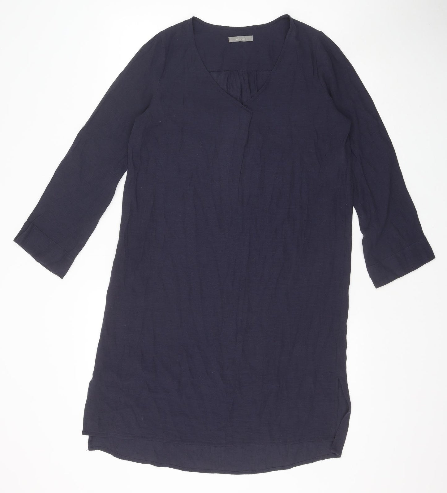eseOese Womens Blue Viscose Shirt Dress Size S V-Neck Pullover