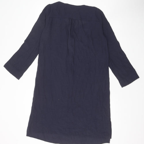 eseOese Womens Blue Viscose Shirt Dress Size S V-Neck Pullover