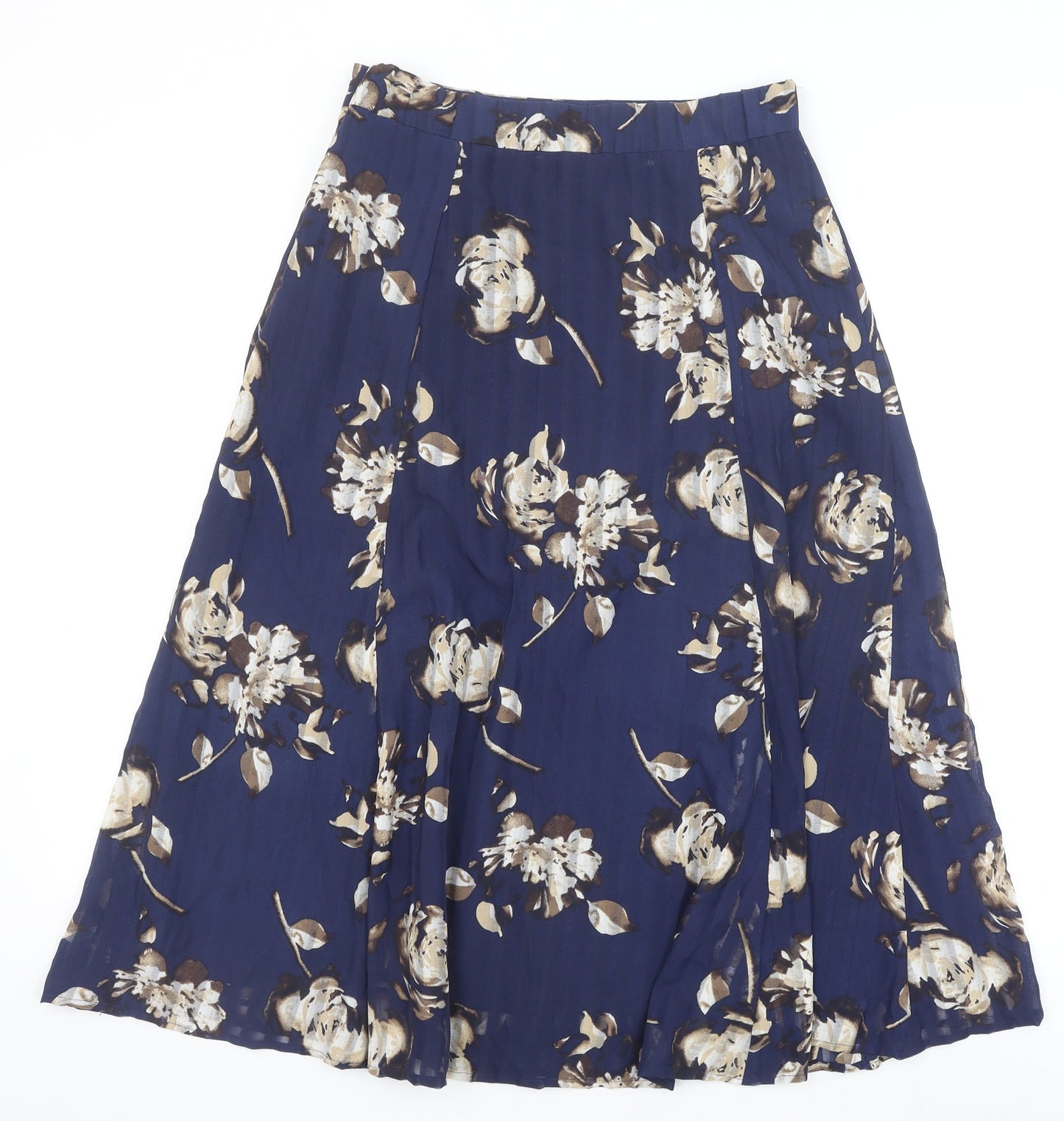 Eastex Womens Blue Floral Polyester Pleated Skirt Size 10 Zip