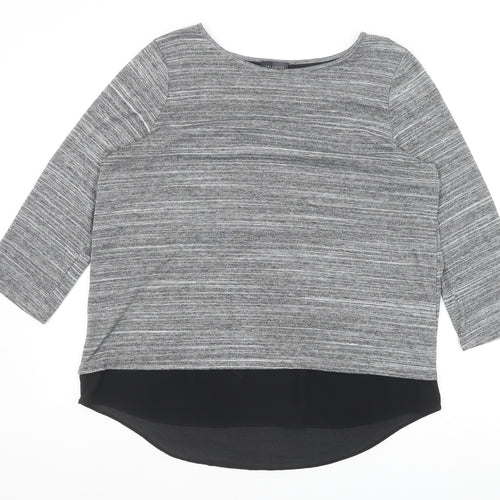 The Limited Womens Grey Polyester Basic Blouse Size L Boat Neck