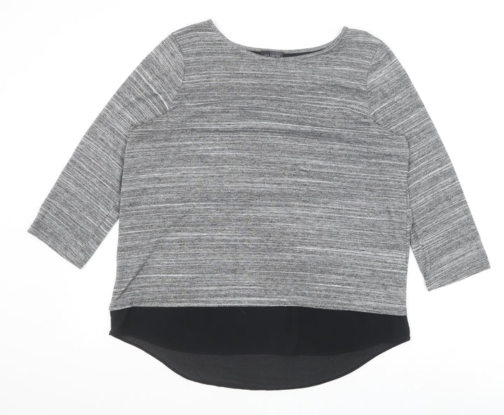 The Limited Womens Grey Polyester Basic Blouse Size L Boat Neck