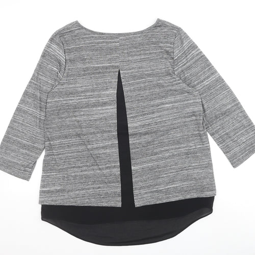 The Limited Womens Grey Polyester Basic Blouse Size L Boat Neck