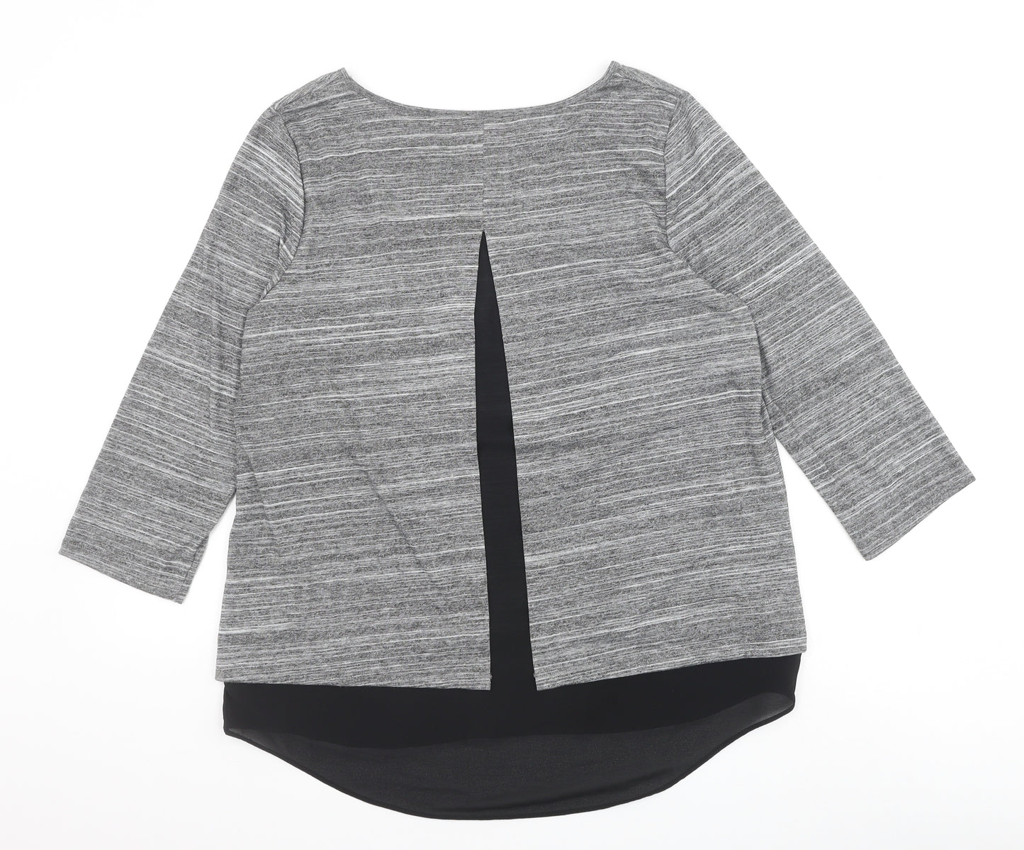 The Limited Womens Grey Polyester Basic Blouse Size L Boat Neck
