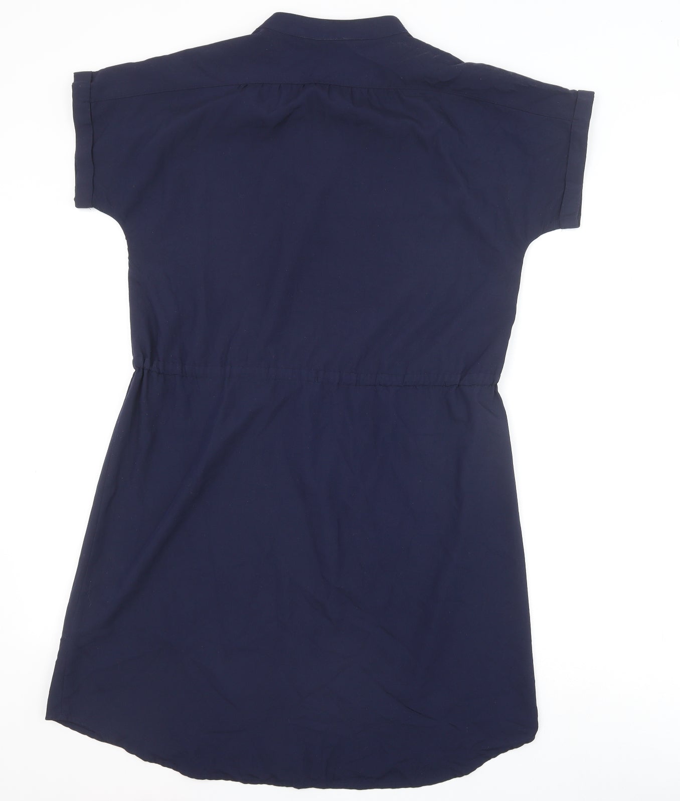 Gap Womens Blue Modal Shirt Dress Size XS Mock Neck Drawstring
