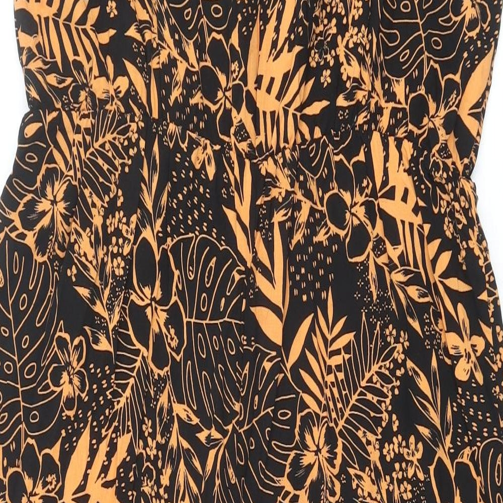 George Womens Black Geometric Viscose Jumpsuit One-Piece Size 14 Pullover