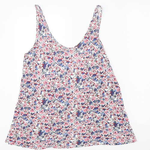 Warehouse Womens Multicoloured Geometric Viscose Basic Tank Size 12 Scoop Neck