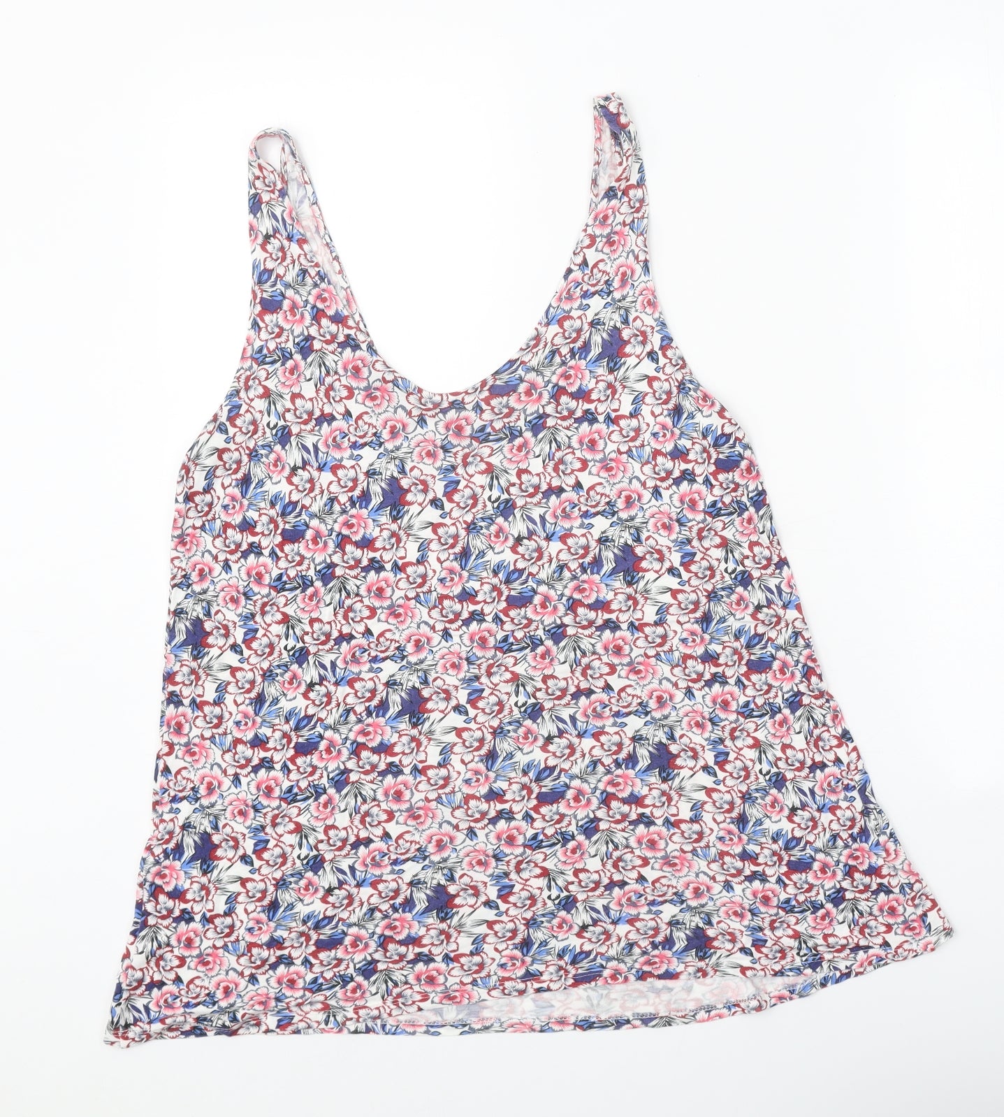 Warehouse Womens Multicoloured Geometric Viscose Basic Tank Size 12 Scoop Neck