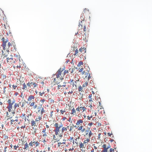Warehouse Womens Multicoloured Geometric Viscose Basic Tank Size 12 Scoop Neck