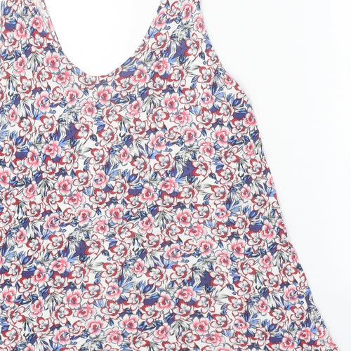 Warehouse Womens Multicoloured Geometric Viscose Basic Tank Size 12 Scoop Neck