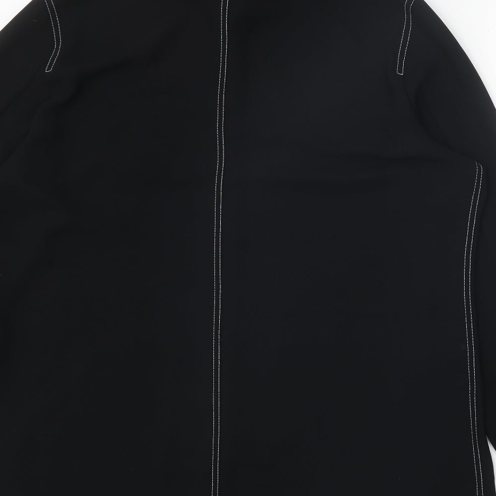 Platinum Womens Black Polyester Tunic Button-Up Size 18 Collared
