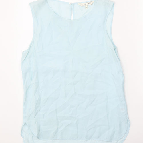 Damsel in a Dress Womens Blue Cupro Basic Tank Size 10 Scoop Neck