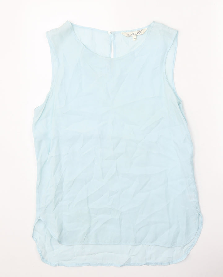 Damsel in a Dress Womens Blue Cupro Basic Tank Size 10 Scoop Neck