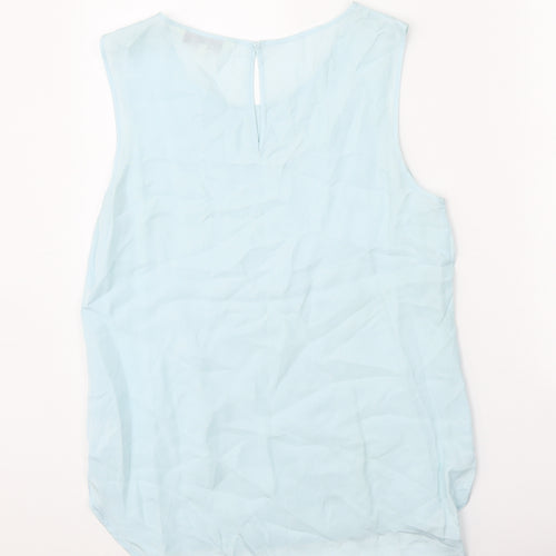 Damsel in a Dress Womens Blue Cupro Basic Tank Size 10 Scoop Neck