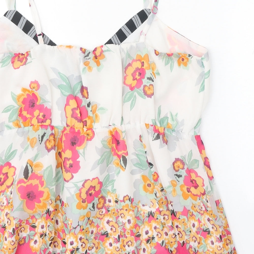 Per Una Womens Pink Floral Polyester Camisole Tank Size 16 V-Neck - Peplum
