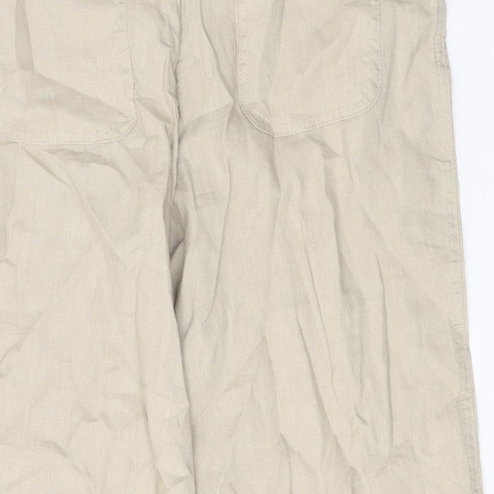 Atmosphere Womens Beige Linen Trousers Size 12 Regular Zip