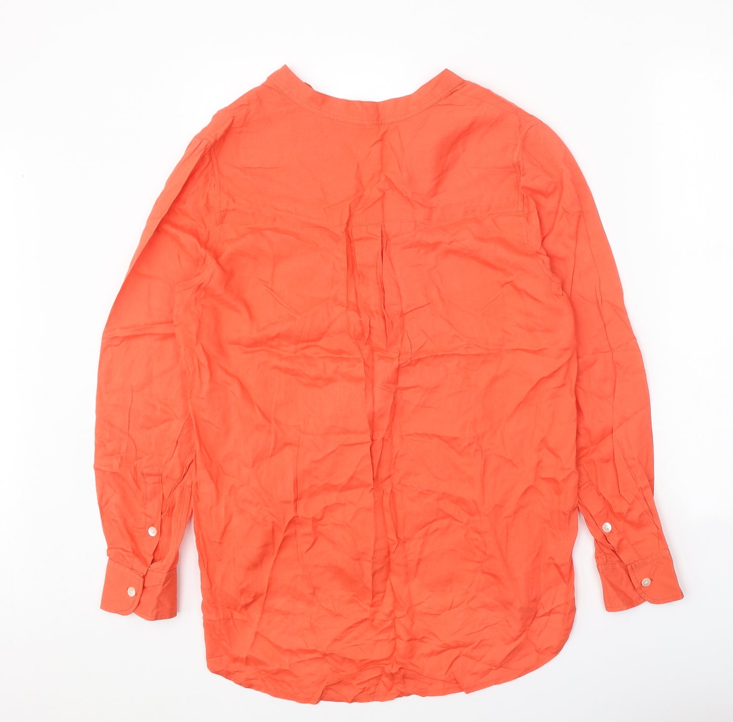 F&F Womens Orange Modal Basic Blouse Size 10 V-Neck