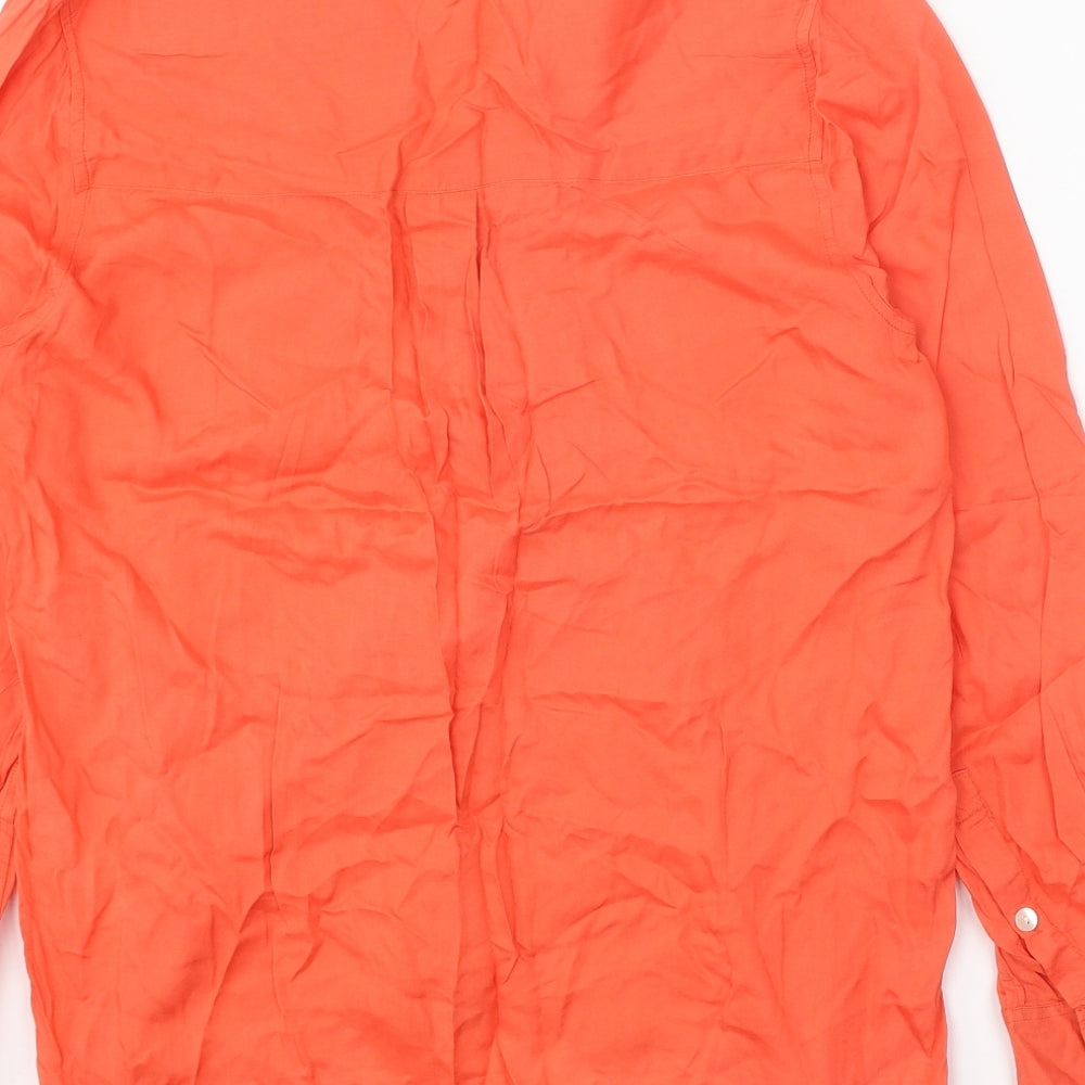 F&F Womens Orange Modal Basic Blouse Size 10 V-Neck
