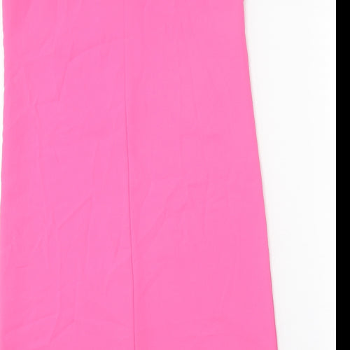 Topshop Womens Pink Polyester Slip Dress Size 6 V-Neck Pullover