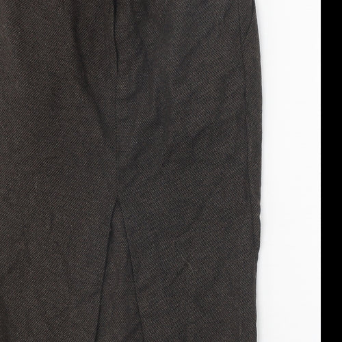 Topshop Womens Brown Acrylic Straight & Pencil Skirt Size 8 Zip
