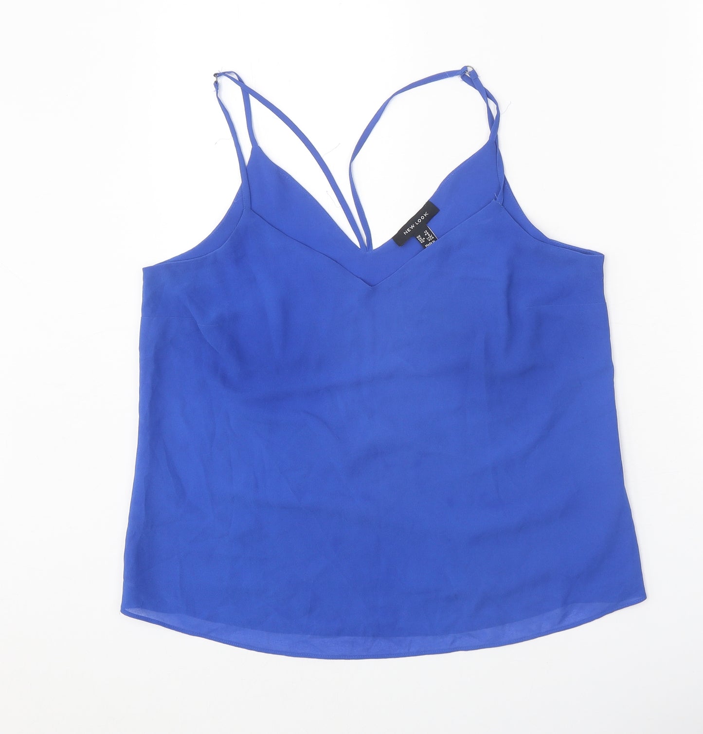 New Look Womens Blue Polyester Camisole Tank Size 12 V-Neck