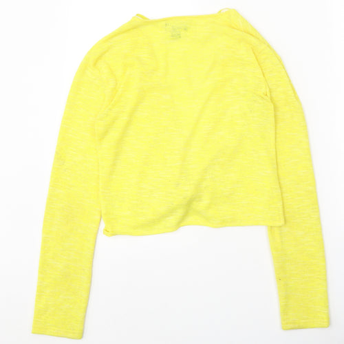 Primark Womens Yellow V-Neck Polyester Shrug Jumper Size 6