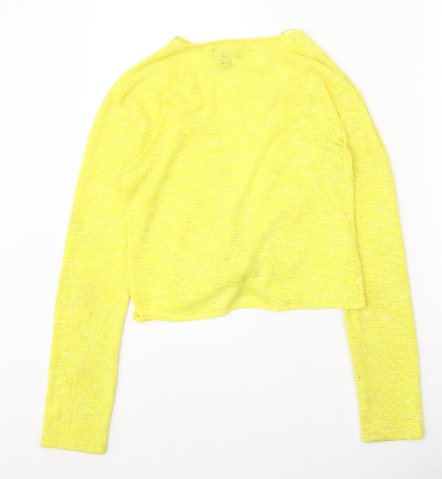 Primark Womens Yellow V-Neck Polyester Shrug Jumper Size 6