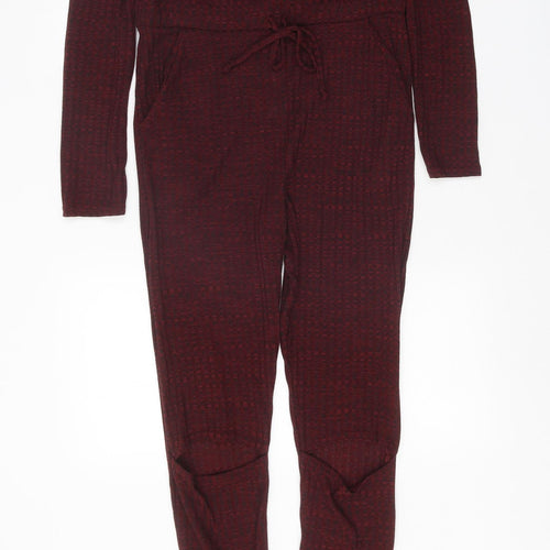 Stylewise Womens Red Polyester Jumpsuit One-Piece Size M Tie