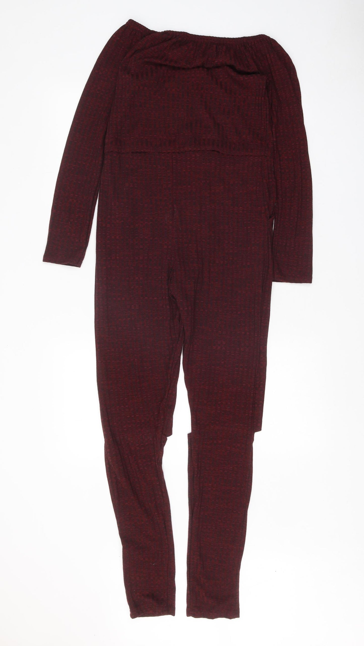 Stylewise Womens Red Polyester Jumpsuit One-Piece Size M Tie