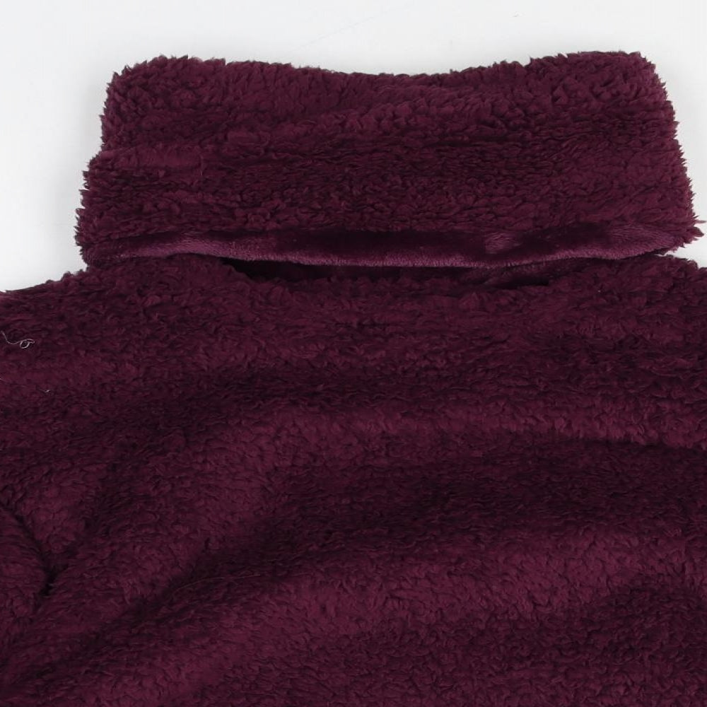 Marks and Spencer Womens Purple Roll Neck Polyester Pullover Jumper Size M - Fluffy