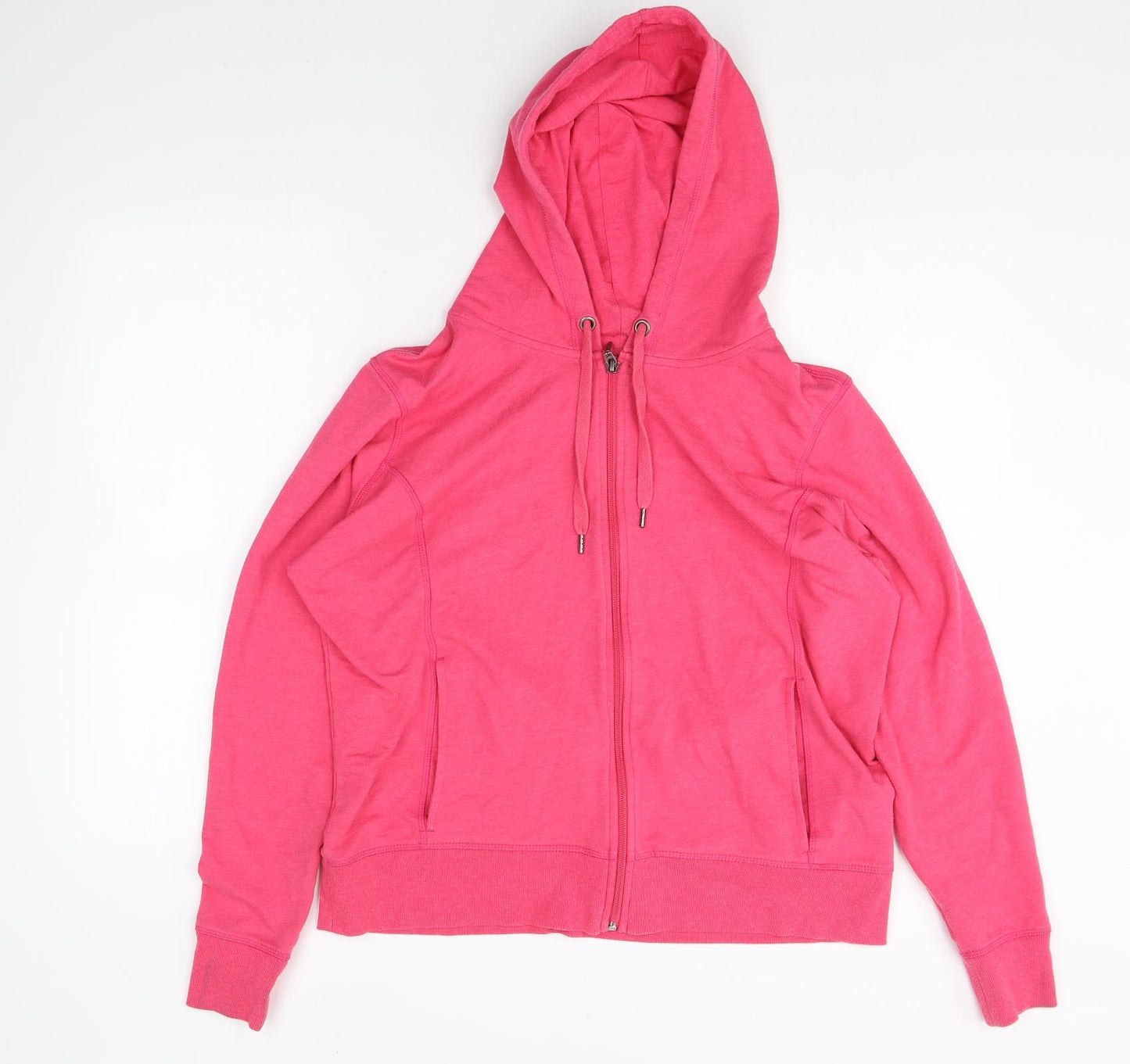 Marks and Spencer Womens Pink Cotton Full Zip Hoodie Size 20 Zip