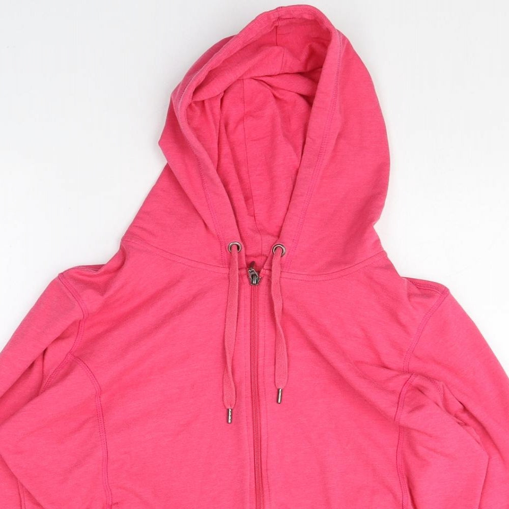 Marks and Spencer Womens Pink Cotton Full Zip Hoodie Size 20 Zip