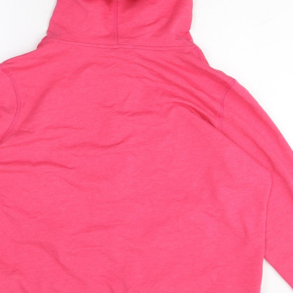 Marks and Spencer Womens Pink Cotton Full Zip Hoodie Size 20 Zip