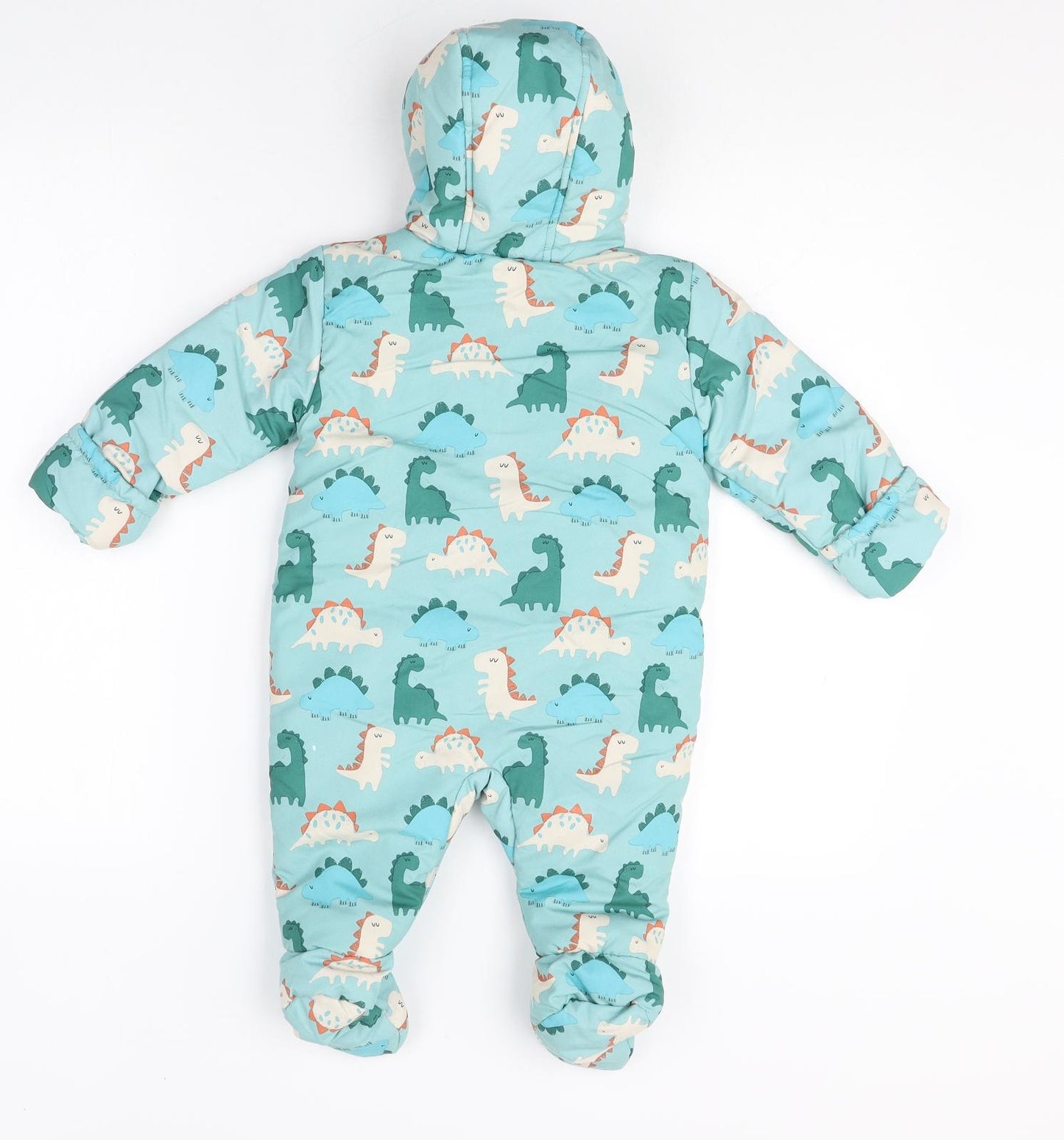 Marks and Spencer Baby Multicoloured Geometric Polyester Coverall One-Piece Size 6-9 Months Zip - Dinosaur Print