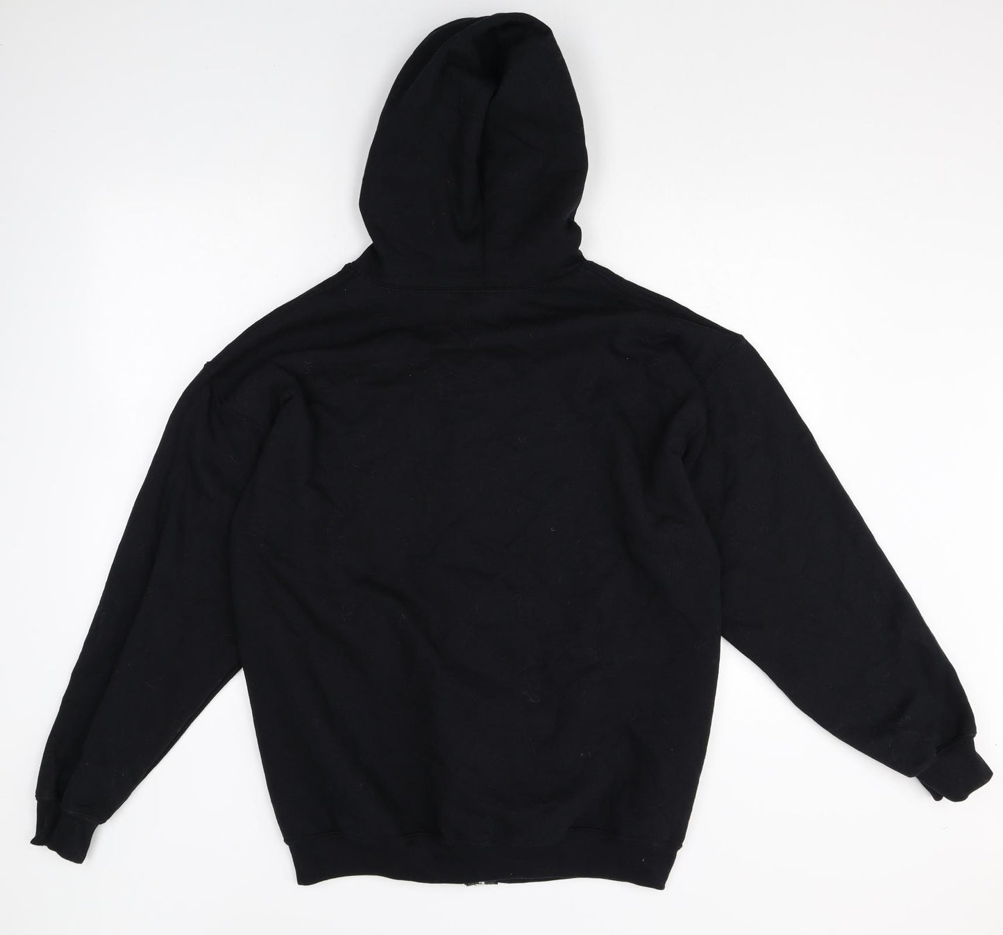 Gilden Mens Black Cotton Full Zip Hoodie Size L