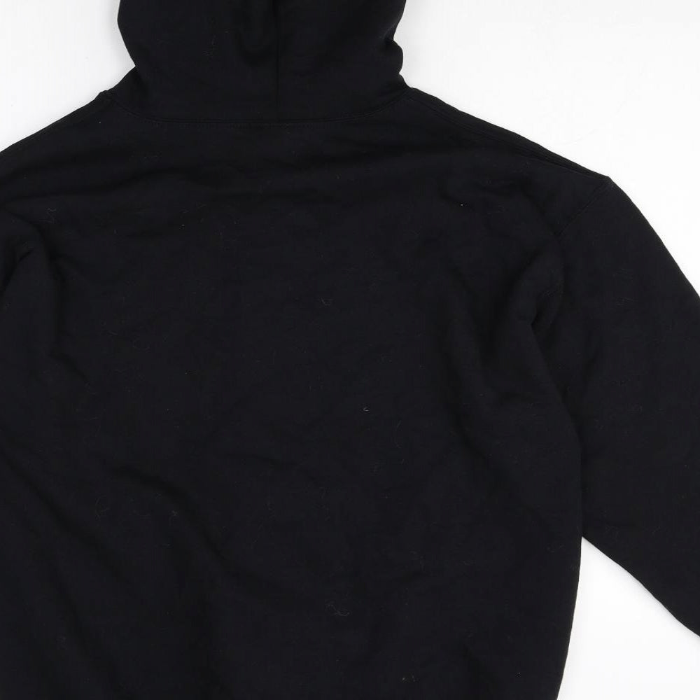 Gilden Mens Black Cotton Full Zip Hoodie Size L