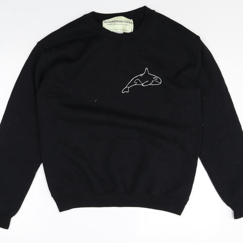 Gildan Womens Black Cotton Pullover Sweatshirt Size S Pullover