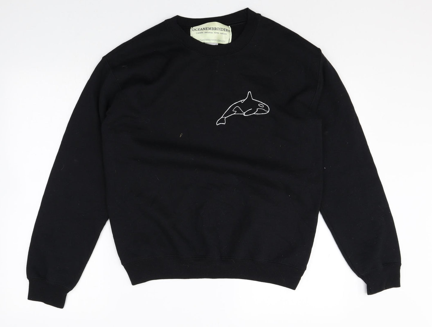 Gildan Womens Black Cotton Pullover Sweatshirt Size S Pullover