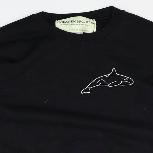 Gildan Womens Black Cotton Pullover Sweatshirt Size S Pullover