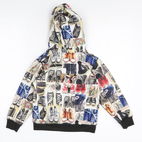 Converse Boys Multicoloured Geometric Polyester Full Zip Hoodie Size 5-6 Years Zip - Converse print