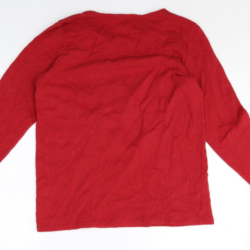 NEXT Womens Red 100% Cotton Pullover Sweatshirt Size 10 Pullover - Merry Christmas Let It Snow