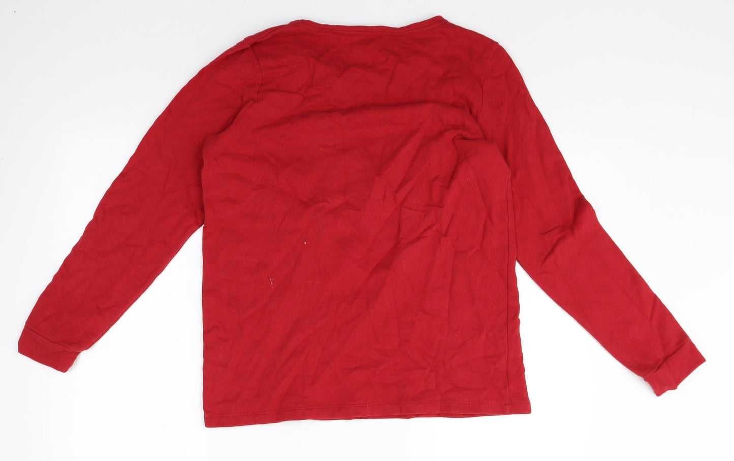 NEXT Womens Red 100% Cotton Pullover Sweatshirt Size 10 Pullover - Merry Christmas Let It Snow