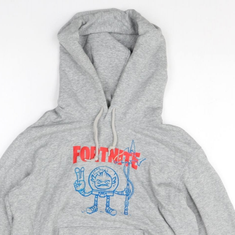 Fortnite Mens Grey Cotton Pullover Hoodie Size M